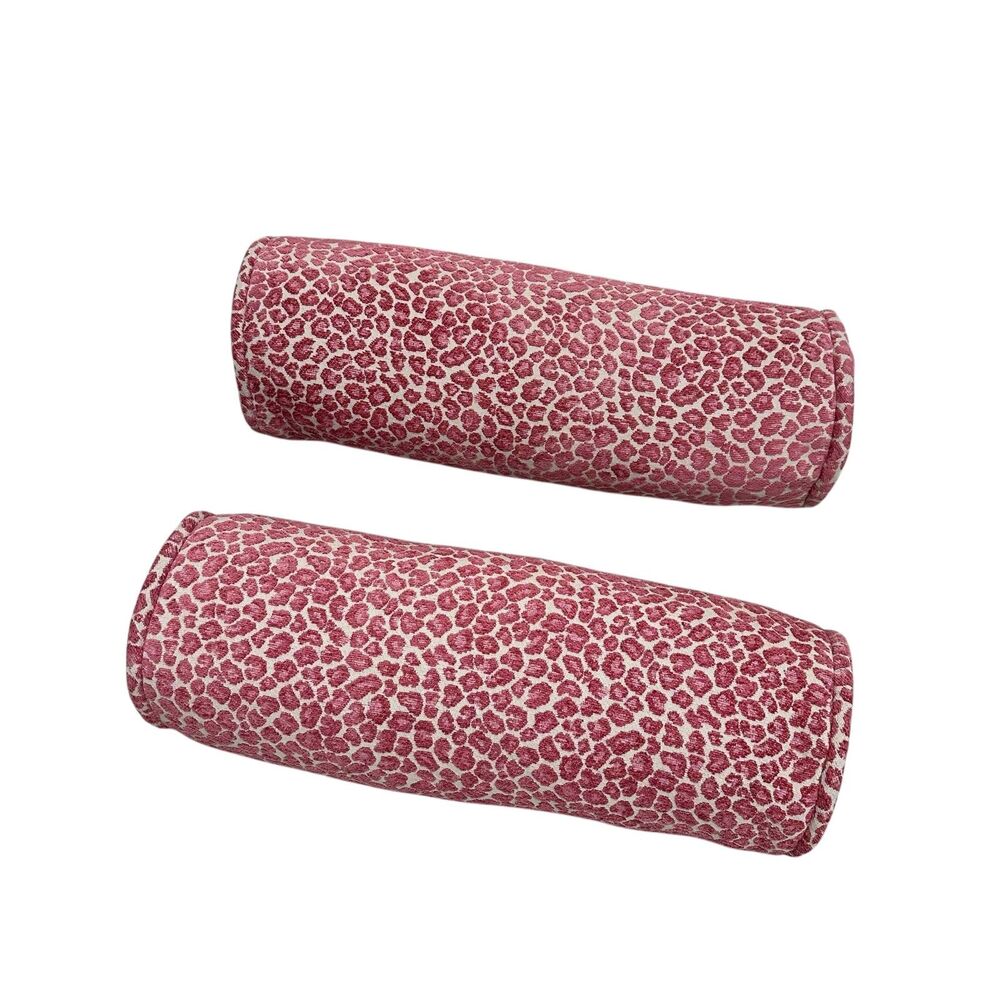 Pink Leopard Bolster Pillows Set of 2